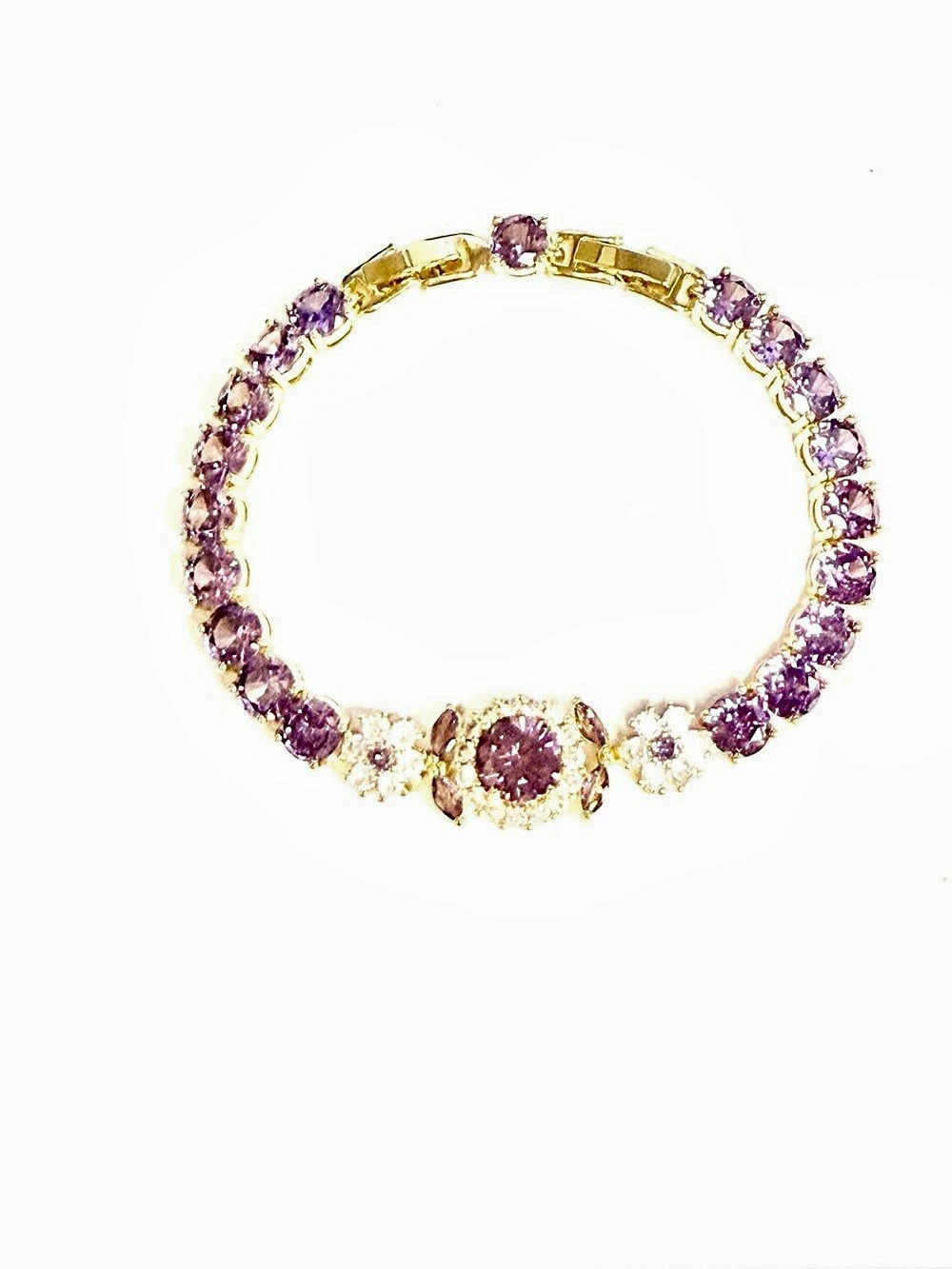 Purple & Gold Statement bracelet Like New